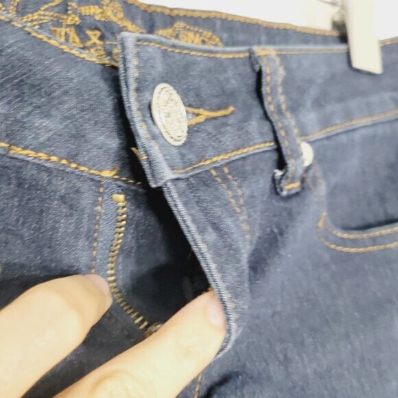 Wax Jean Women's Blue Cotton Pockets Flat Front High Rise Jean Short Size Small - Picture 4 of 12